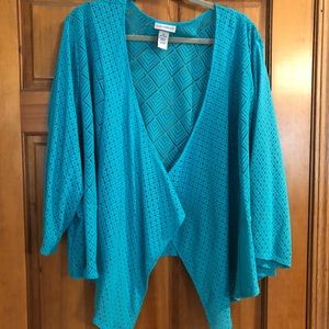 Teal Catherines Mesh Shrug